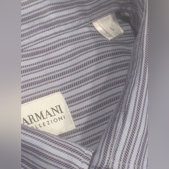 Armani LS Button Down Dress shirt , Blue/Grey, Size Large, Great condition! - Picture 6 of 9